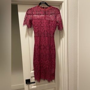 Lulus size xs maroon lace midi dress